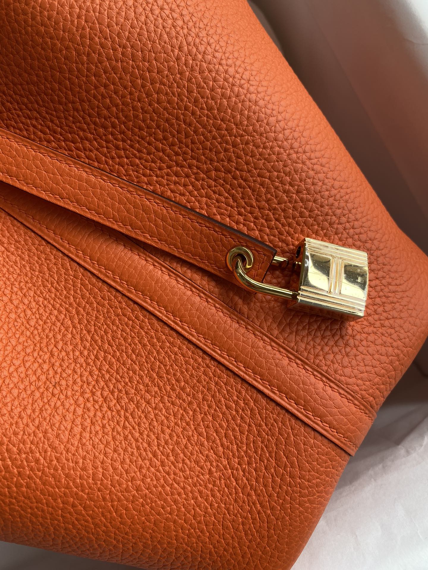 Hermes Picotin Lock 18 Bag In Orange Clemence Leather